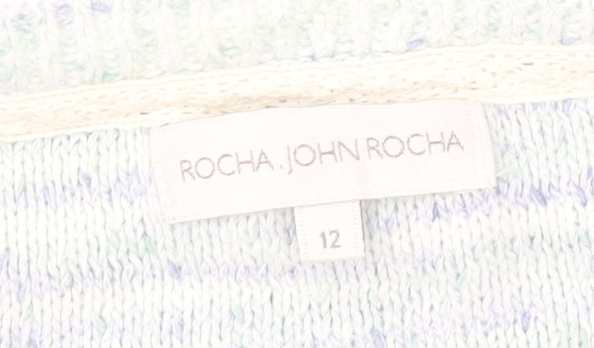 Rocha John Rocha Women's Multicoloured Cable-Knit Jumper Size 12