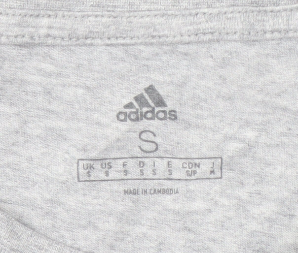 Brand and care label for Adidas Men’s Grey S Graphic T-Shirt