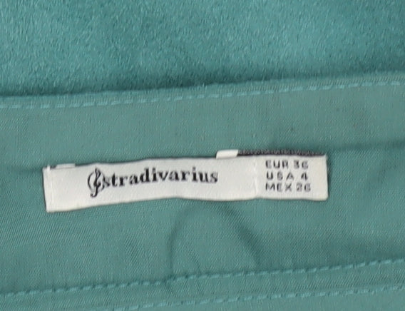 Stradivarius Women's Blue Short Button Skirt - Size 8