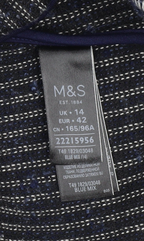 Marks & Spencer Women's Blue Open Front Cardigan Size 14