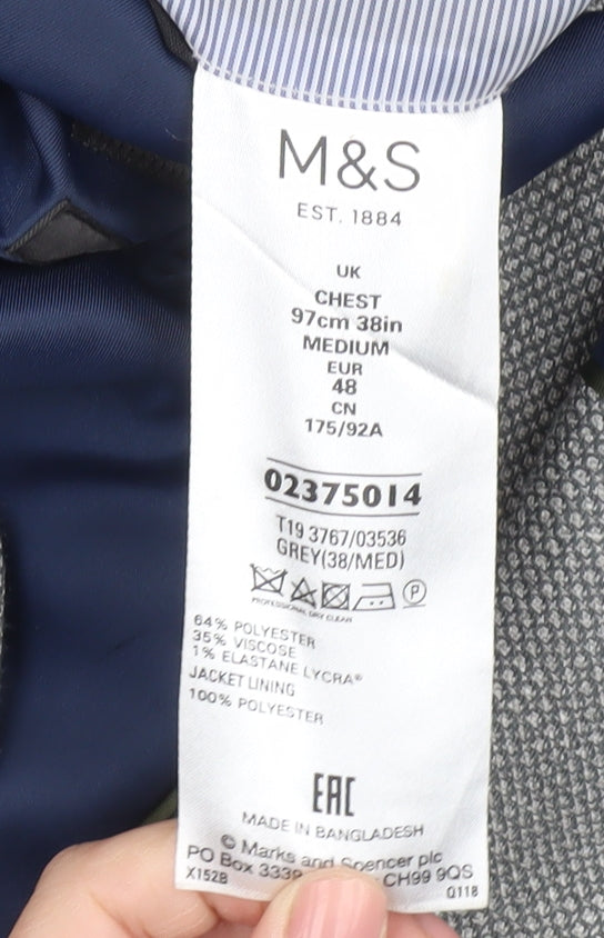 Marks & Spencer Men's Grey Blazer, 38R Formal