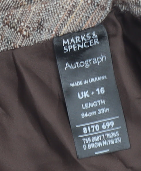 Marks & Spencer Women’s Brown Midi Skirt, Size 16