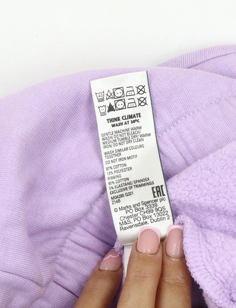 Marks & Spencer Girls Purple Pullover Sweatshirt, 11-12 Years