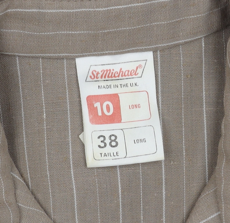 St Michael Beige Long Shirt Dress Women's Size 10
