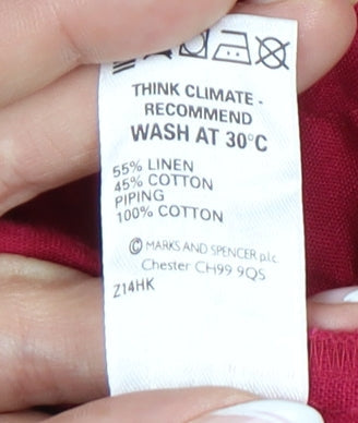 Marks & Spencer Women's Red Linen Blazer UK 12