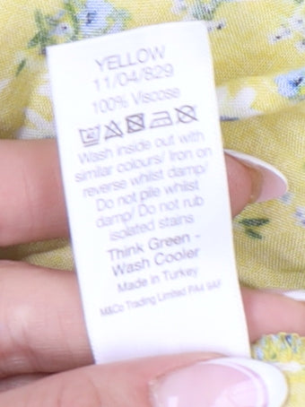 M&Co Women's Yellow Floral Midi Dress, UK 10