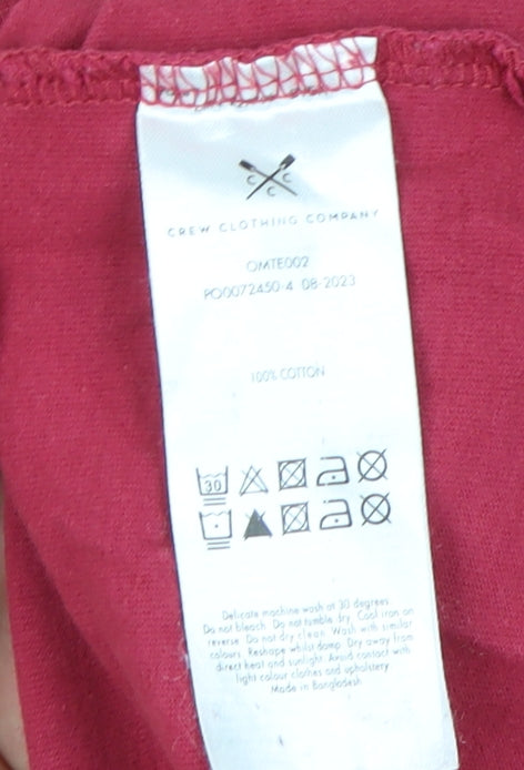 Crew Clothing Red Cotton Logo T-Shirt - Size S