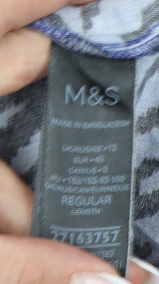 Marks & Spencer Women Blue Animal Print Dress size 12