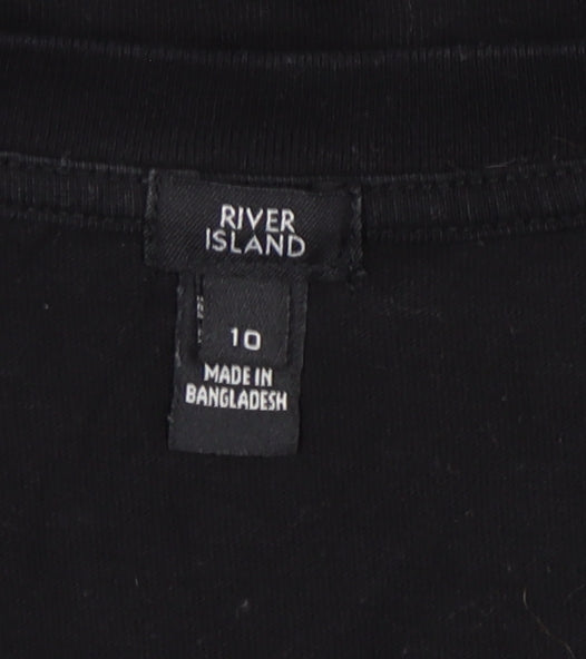 River Island Women's Black Flutter Sleeve Dress Size 10
