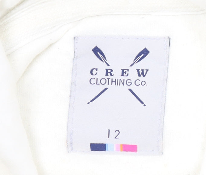 Crew Clothing White Hoodie, Size 12, Casual Style