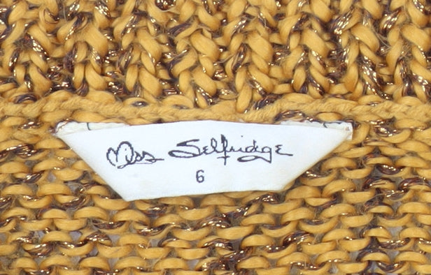 Miss Selfridge Women's Yellow Pullover Jumper Size 6