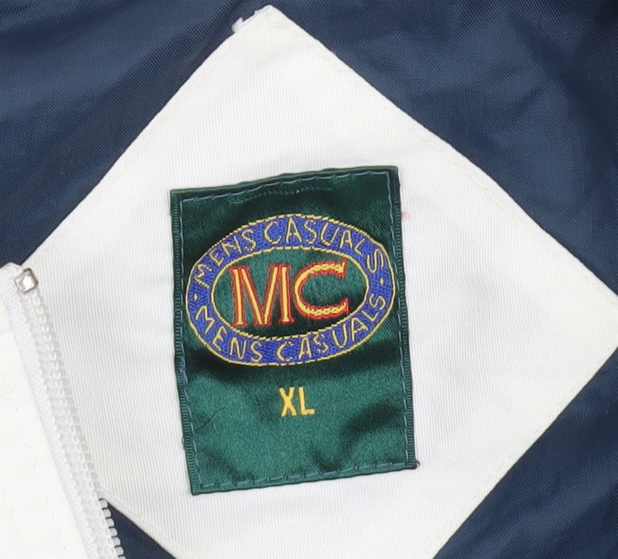 Mens Casuals White XL Bomber Jacket, Zipped Pockets