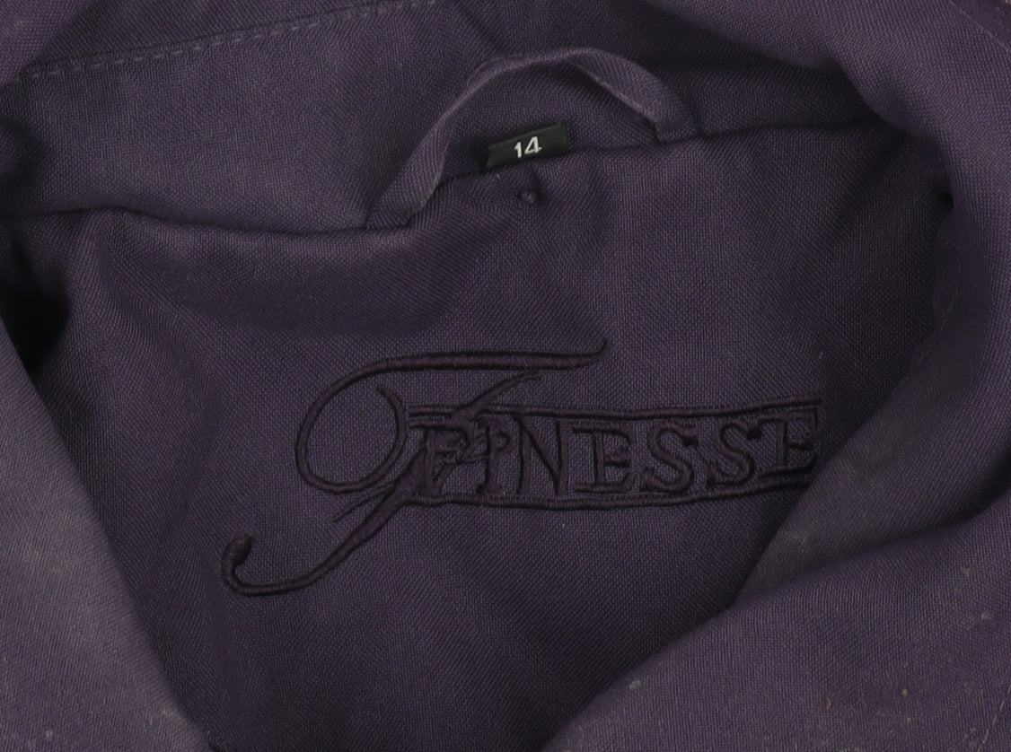 Finesse Women's Purple Hooded Mid-Length Coat Size 14