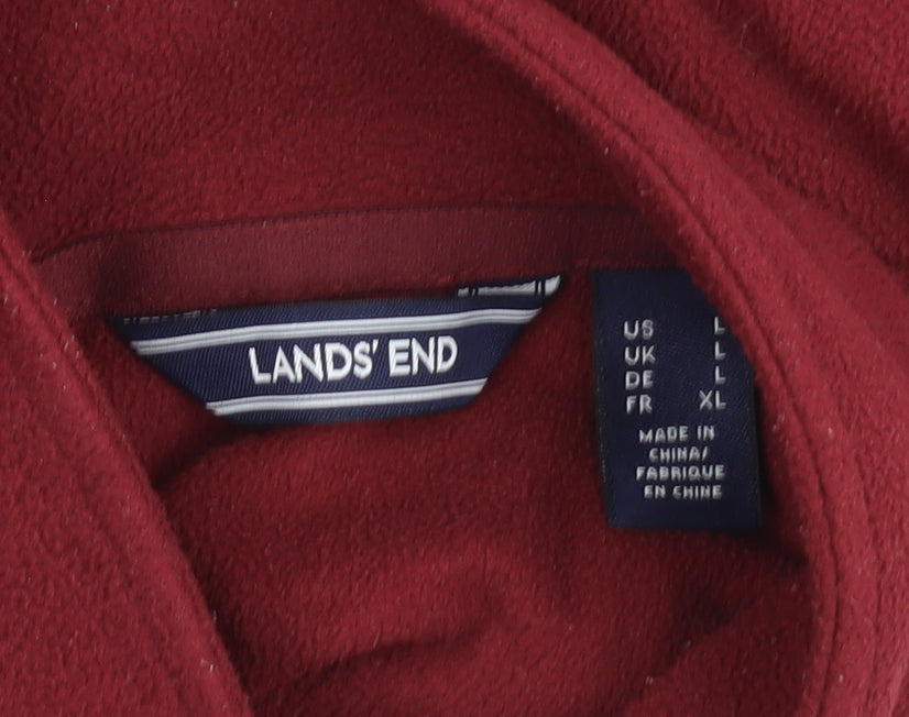 Lands' End Men's Red XL Fleece Pullover Sweatshirt