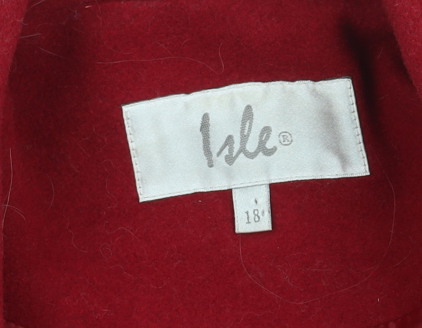 Isle Women's Red Wool Blend Coat - Size 18