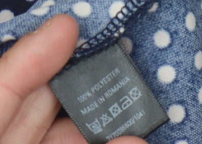 Oasis Blue Polka Dot A-Line Dress for Women - Size M