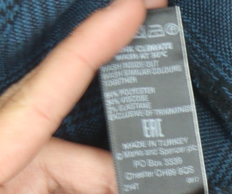Marks & Spencer Women's Blue Check Pencil Skirt Size 16