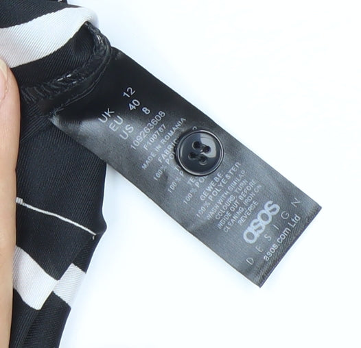 ASOS Women's Black Button-Up Shirt Size 12