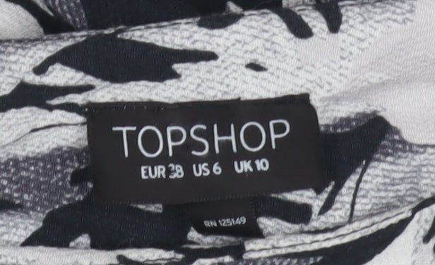 Topshop Women's Multicoloured Raglan Floral Top Size 10