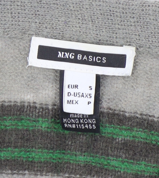 MNG Basics Women's Grey Striped Cardigan Size 10
