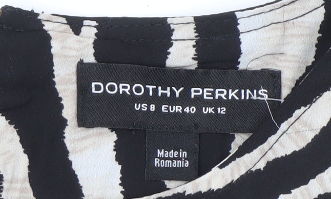 Dorothy Perkins Zebra Print Multicoloured Top UK 12