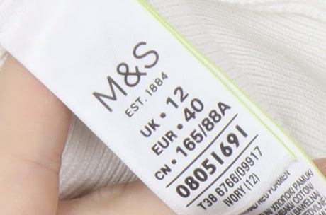 Marks & Spencer Women's Ivory Knit Lace Jumper, Size 12