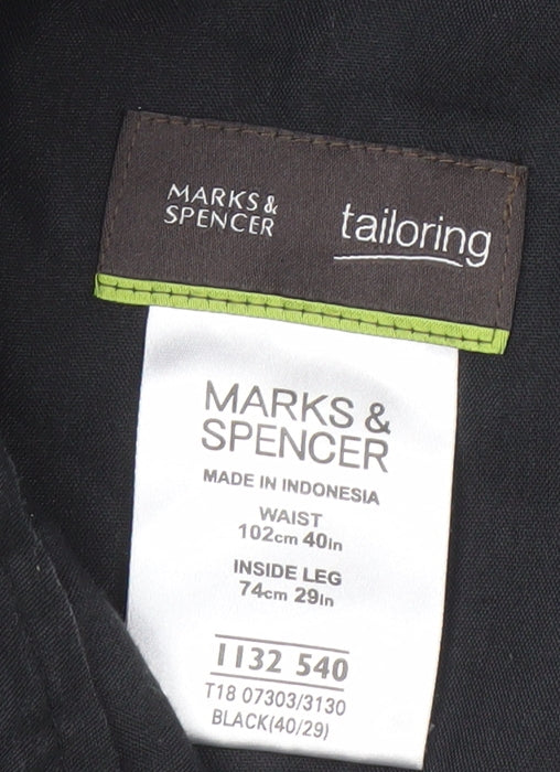 Marks & Spencer Black Men's Trousers Size M