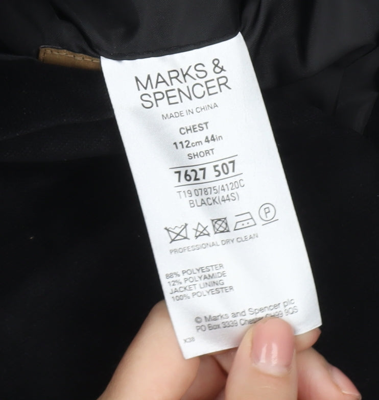 Marks and Spencer Men's Black Blazer 44 Short