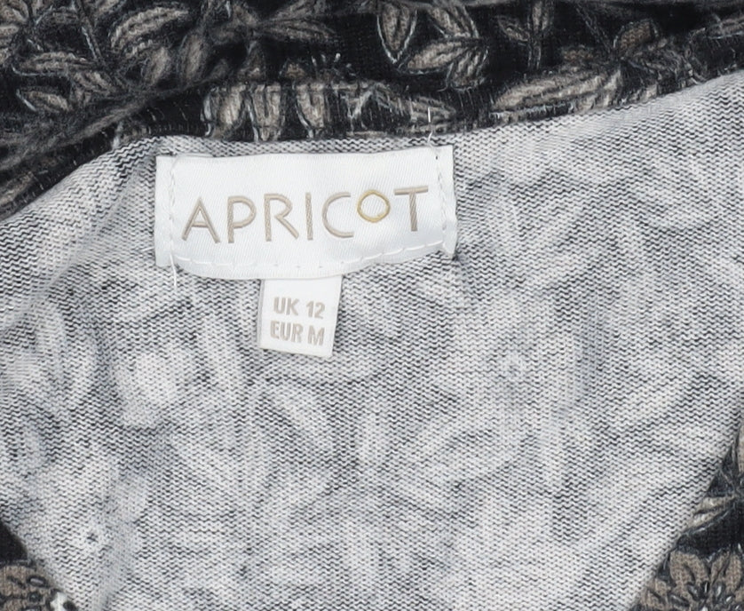 Apricot Women's Black Floral T-Shirt Dress Size 12