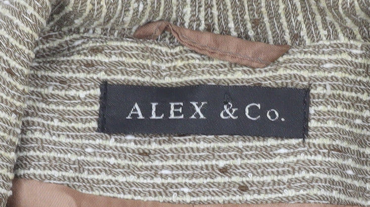 Alex & Co. Women's Beige Blazer, Size 14, Striped