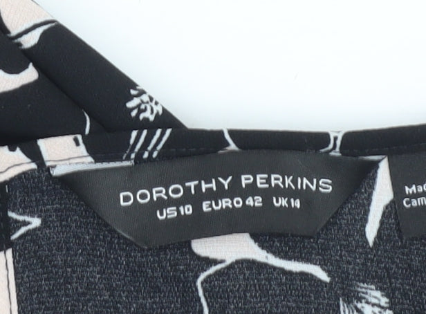 Dorothy Perkins Women's Black Floral Blouse Size 14