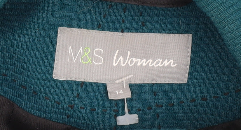 Marks & Spencer Women's Green Zip Jacket Size 14