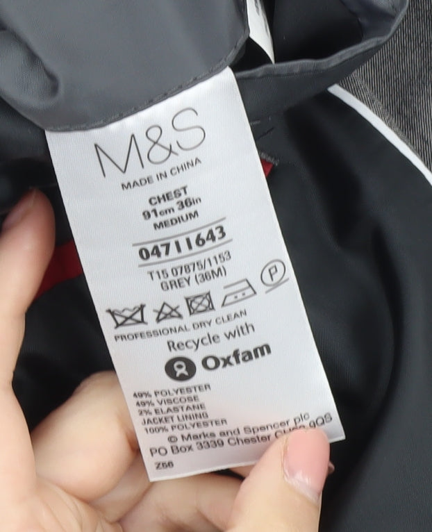 Marks & Spencer Men's Grey Blazer, 36R Business Style