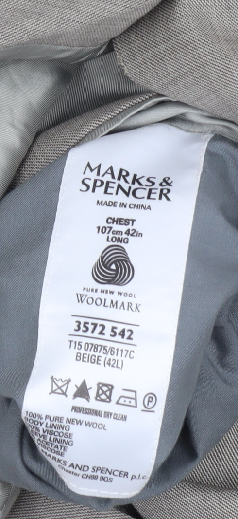 Marks & Spencer Men's Beige Blazer 42L