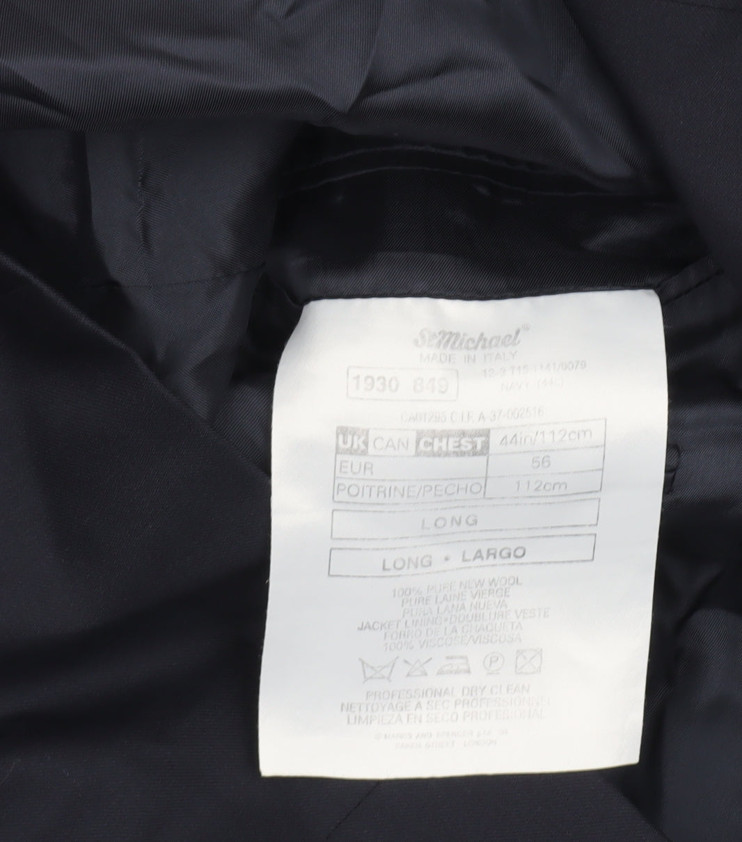 Marks & Spencer Men's Blue Wool Blazer Jacket