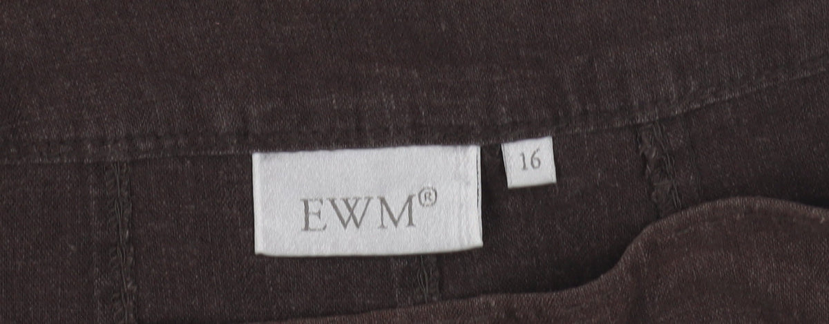 EWM Women's Brown Linen A-Line Skirt Size 16