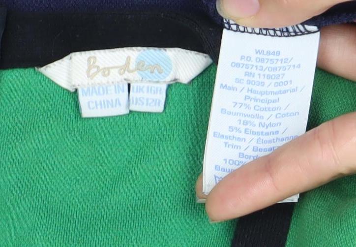 Boden Women's Size 12 Green Blue Colourblock Dress