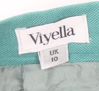 Viyella Women's Green Knee Length Pencil Skirt, Size 10