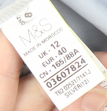 Marks & Spencer Women's Silver Size 12 Lace Sheath Dress