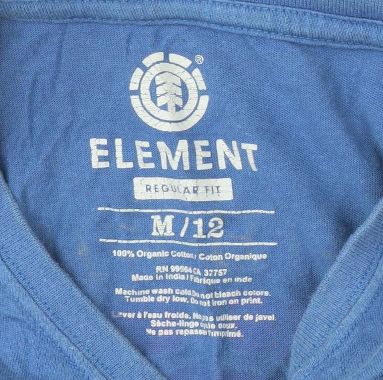 Element Unisex Blue T-Shirt Size 12 Crew Neck Casual