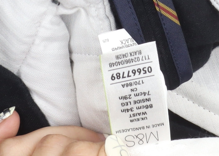 Marks & Spencer Men's Black 2XL Trousers with Pockets
