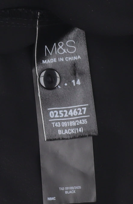 Marks & Spencer Women's Black 14 Beaded Collared Blouse
