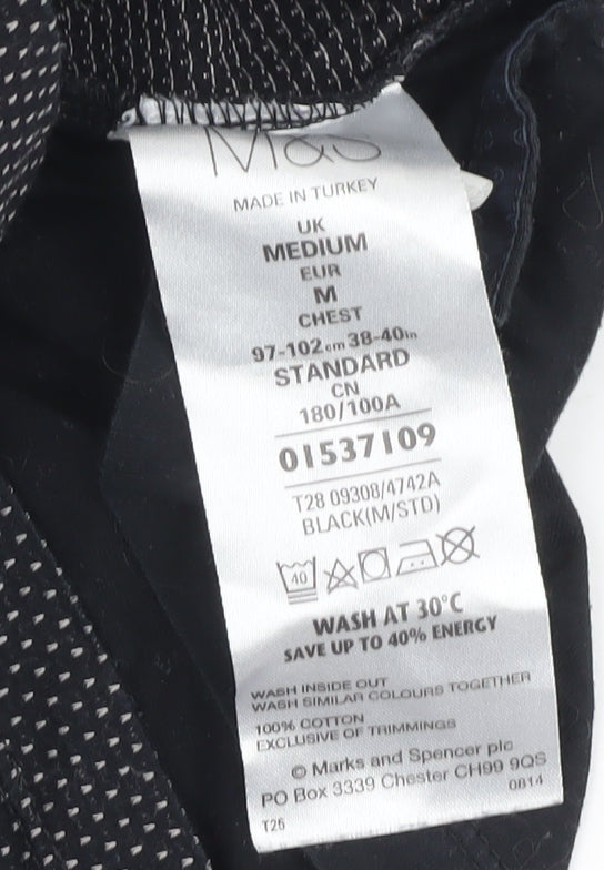 Marks & Spencer Men's Black Polo Shirt, M
