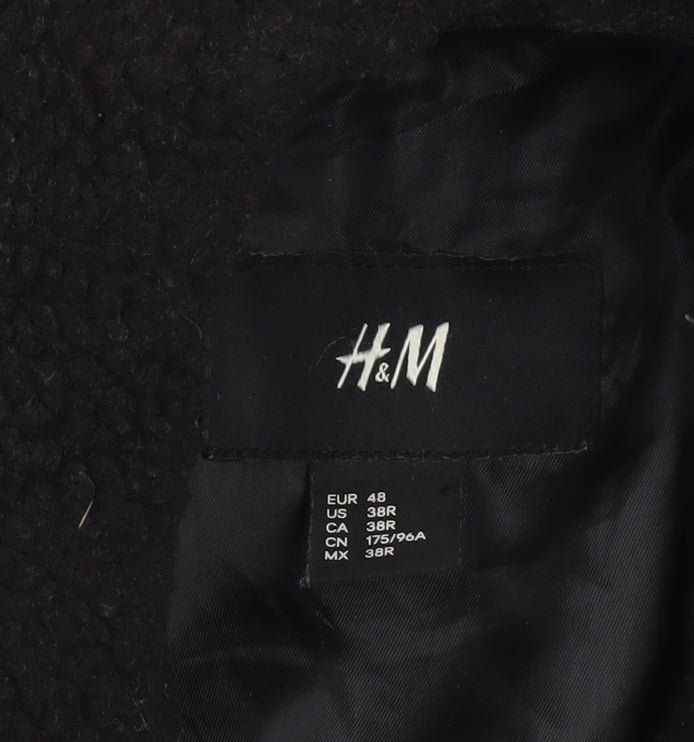 H&M Men's Grey Biker Jacket - M, Stylish Autumn Wear