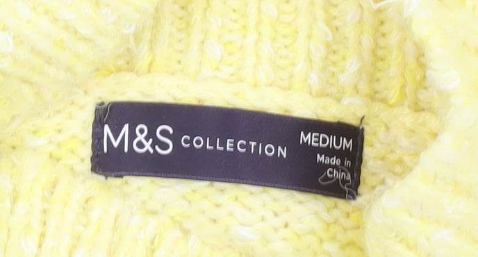 Marks & Spencer Women's Yellow High Neck Jumper, M