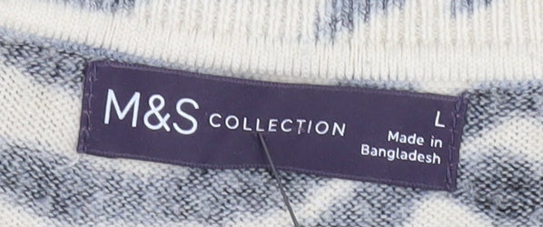 Marks & Spencer Women's Zebra V-Neck Pullover Jumper L