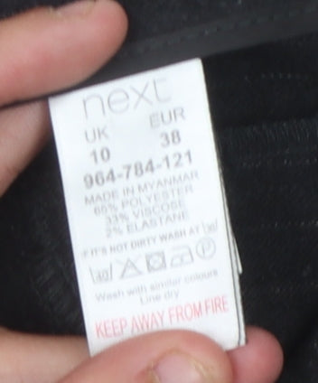 Next Women's Black Striped Trousers Size 10