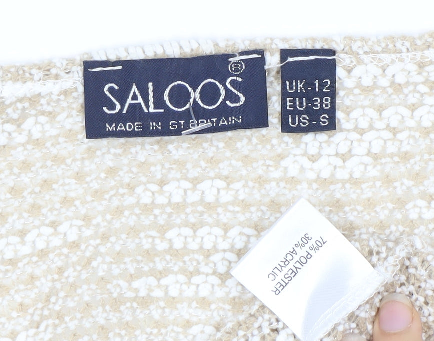 Saloos Women's Beige Chunky-Knit Jumper Size 12