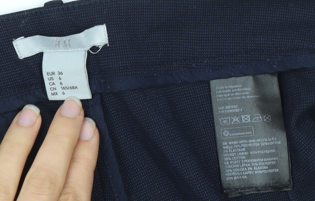 H&M Women's Blue Straight Trousers Size 8