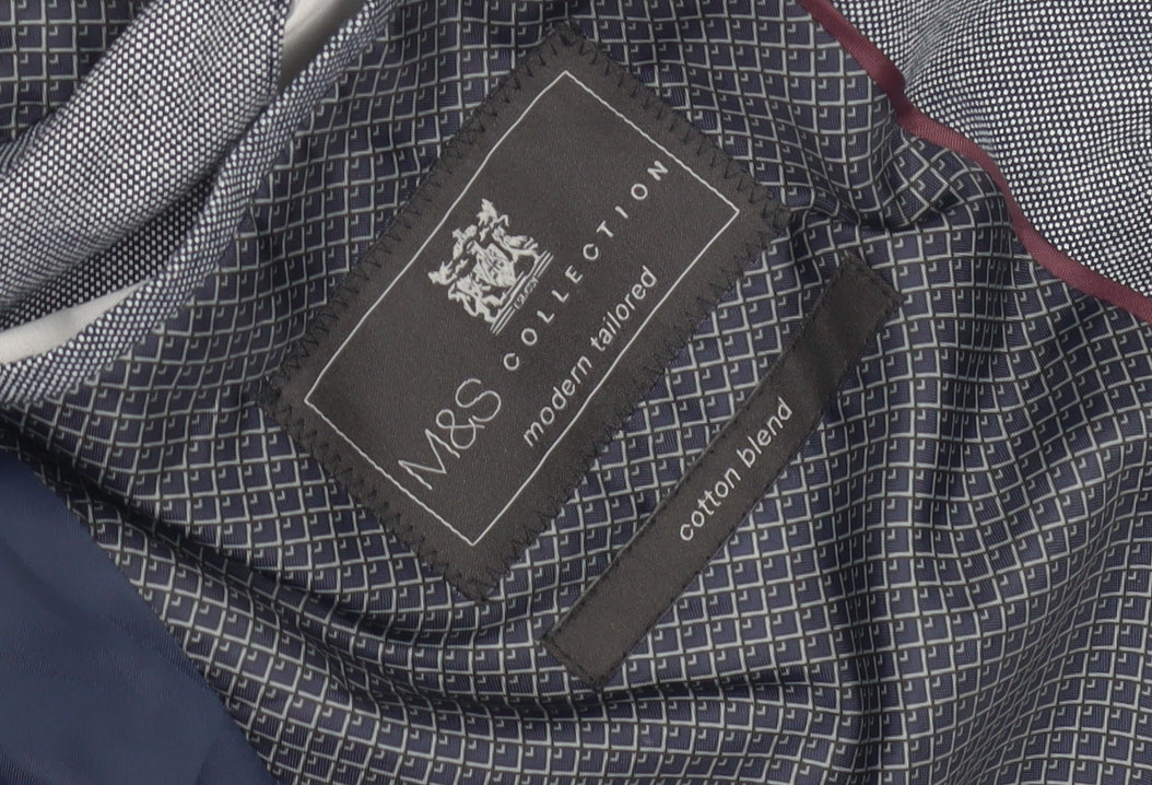 Marks & Spencer Men's Blue Blazer, Size 36 - Cotton Blend